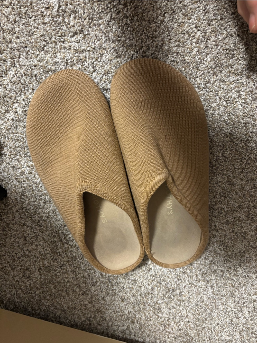 Rothy’s Knit Slip-On Mules in Camel